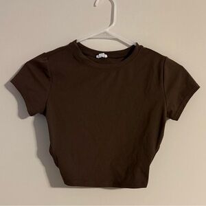Garage Soft Brown Backless Tee – Size XS